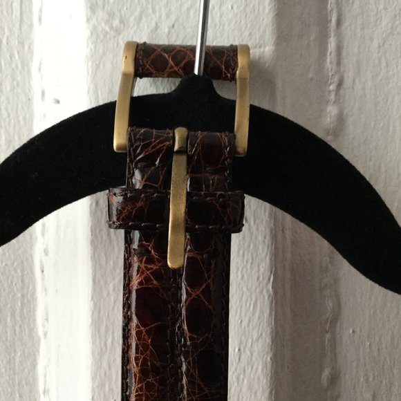 DKNY Genuine Caiman Crocodile Leather Belt main image 6
